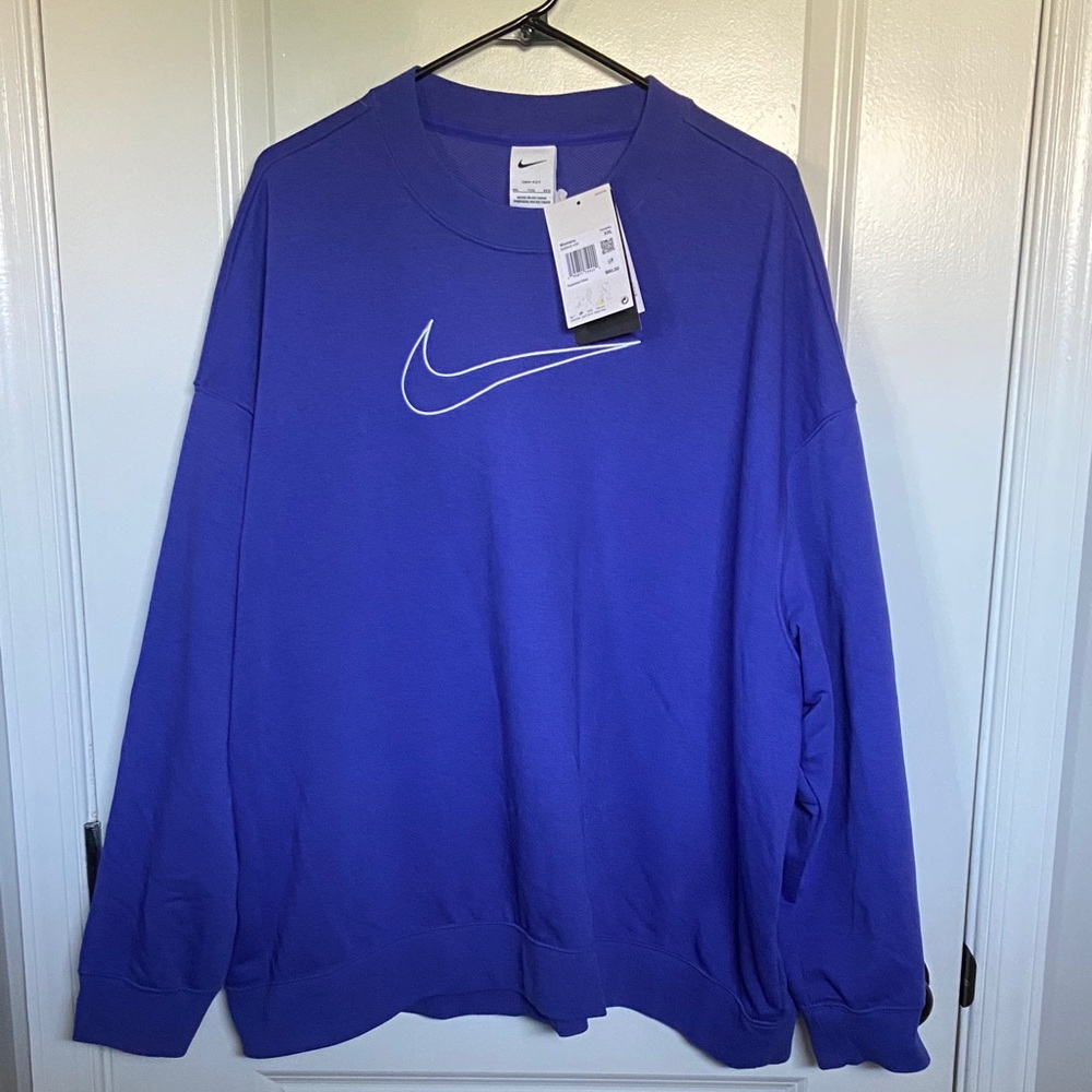 Nike Blue Sweatshirt with White Logo